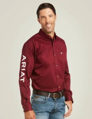 Men’s Ariat Burgundy Letter Fitted Shirt
