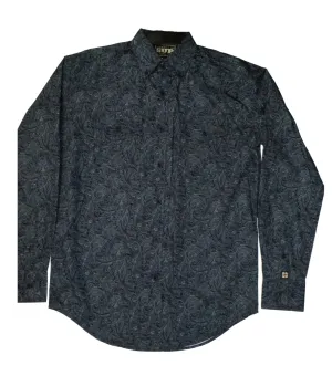 Men's Blue Paisley Western Shirt