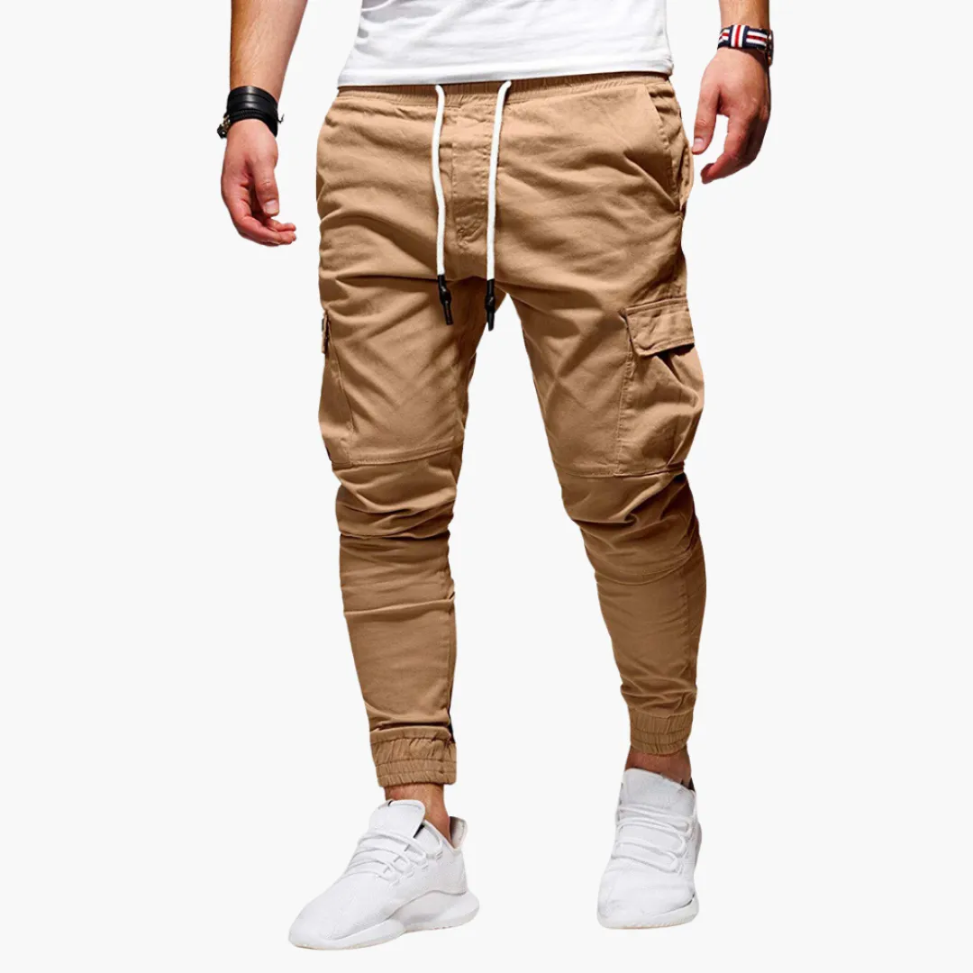 Men's Cargo Joggers - Slim Fit with Drawstring Waist & Pockets