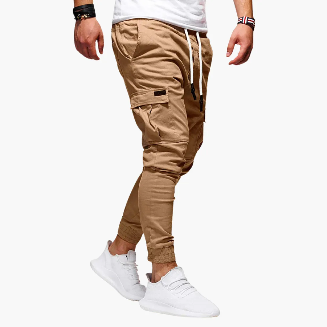 Men's Cargo Joggers - Slim Fit with Drawstring Waist & Pockets