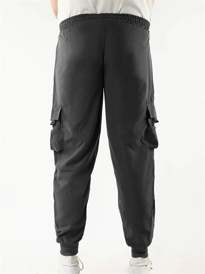 Men's Cool Trendy Multi Pockets Warm Drawstring Cargo Pants