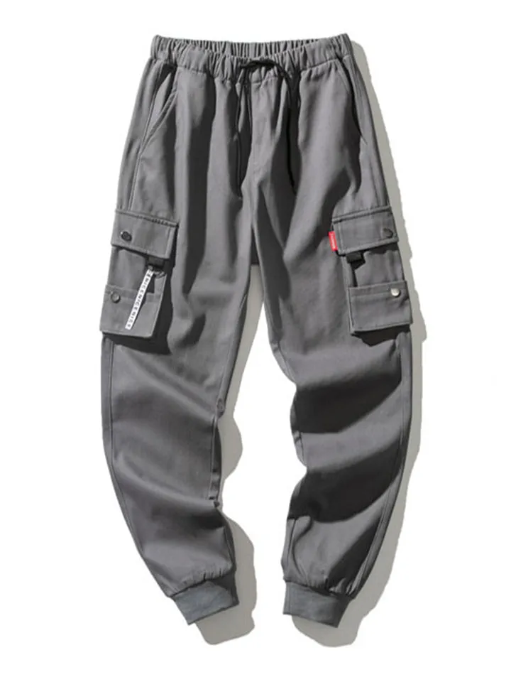 Men's Cool Trendy Multi Pockets Warm Drawstring Cargo Pants