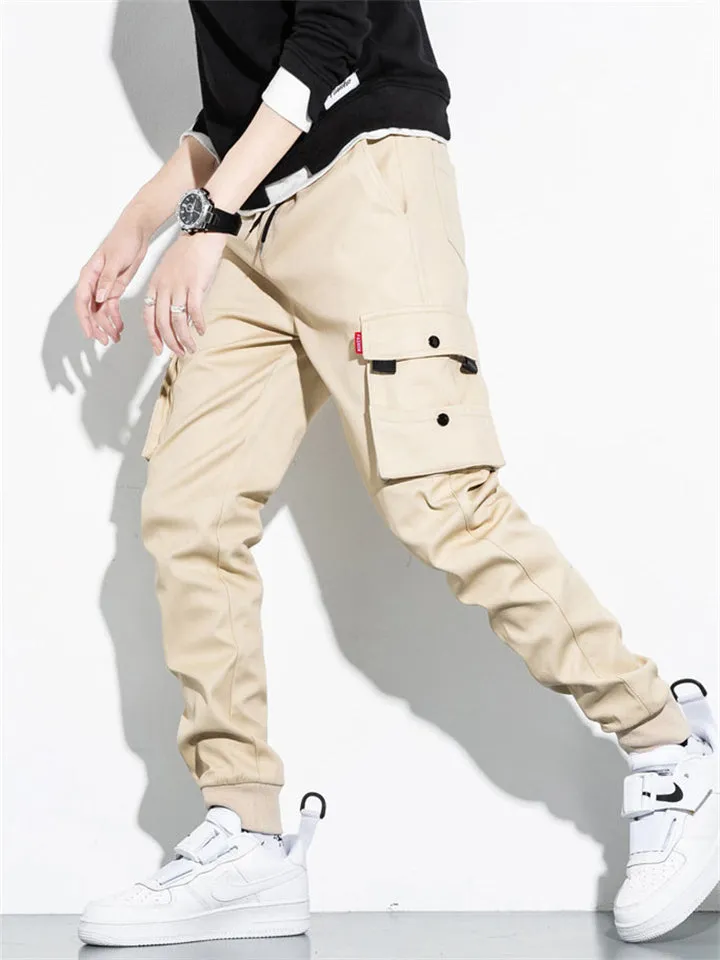 Men's Cool Trendy Multi Pockets Warm Drawstring Cargo Pants