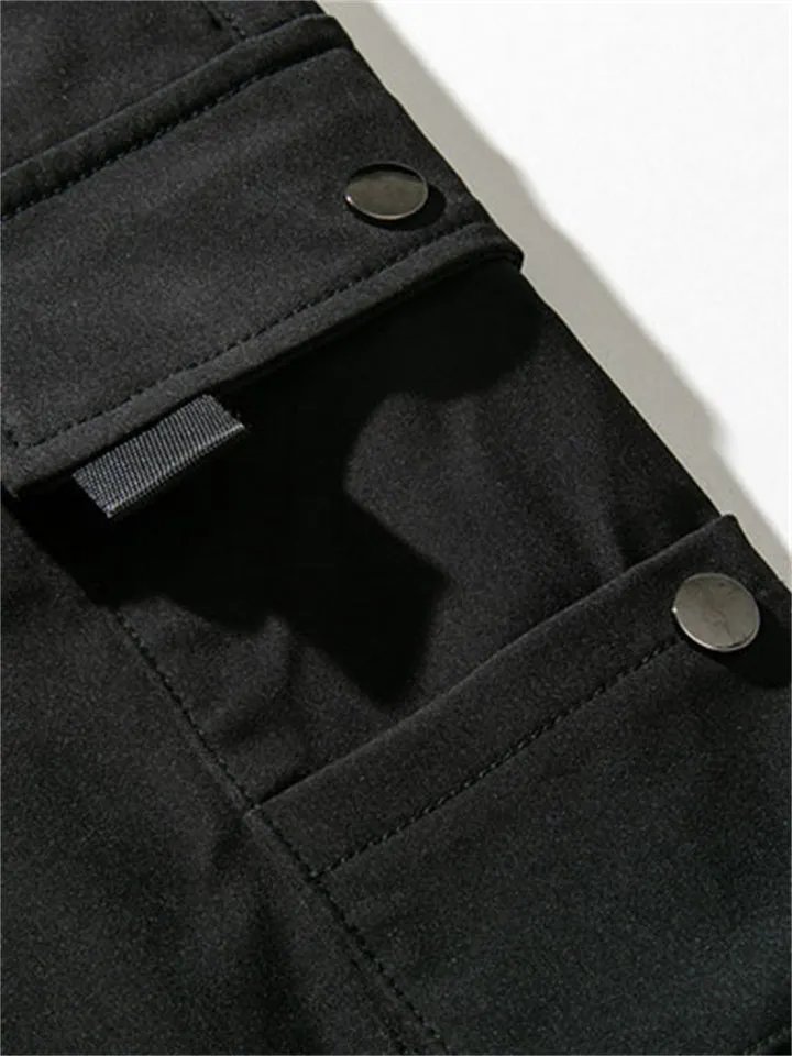 Men's Cool Trendy Multi Pockets Warm Drawstring Cargo Pants