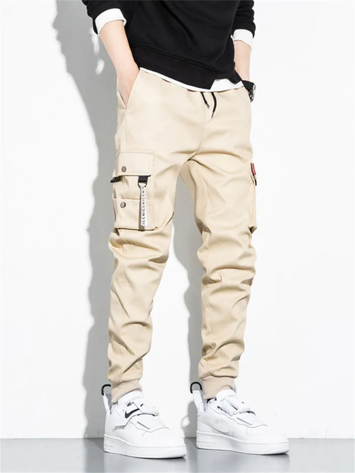 Men's Cool Trendy Multi Pockets Warm Drawstring Cargo Pants