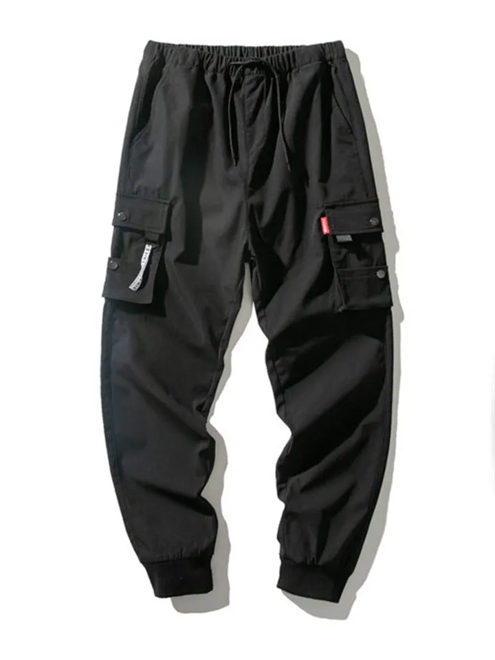 Men's Cool Trendy Multi Pockets Warm Drawstring Cargo Pants