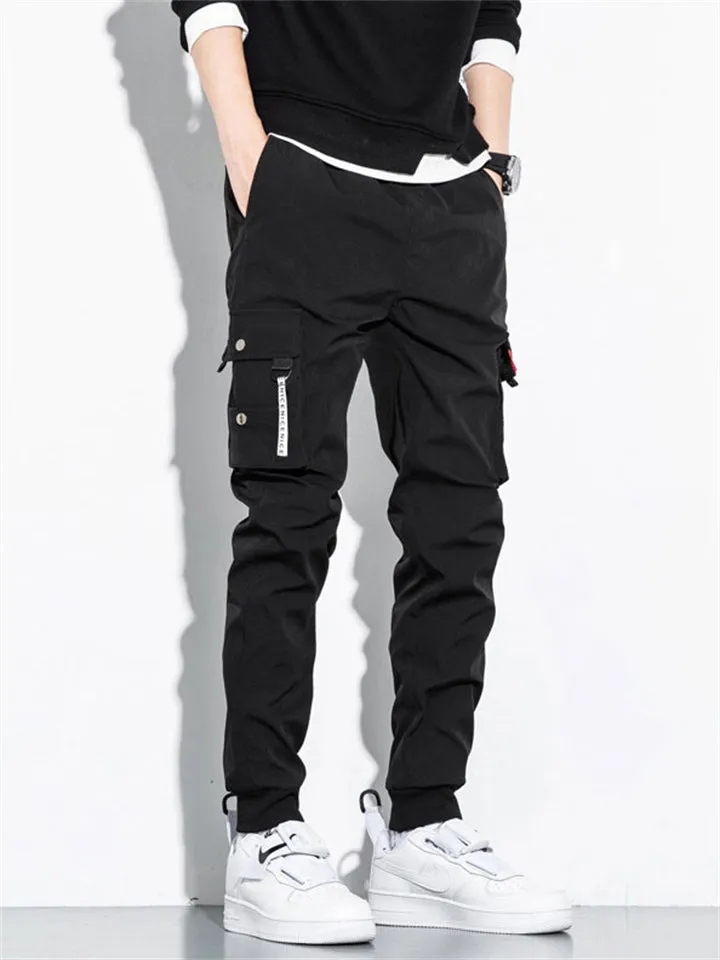 Men's Cool Trendy Multi Pockets Warm Drawstring Cargo Pants