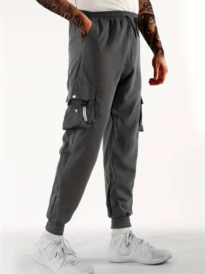 Men's Cool Trendy Multi Pockets Warm Drawstring Cargo Pants
