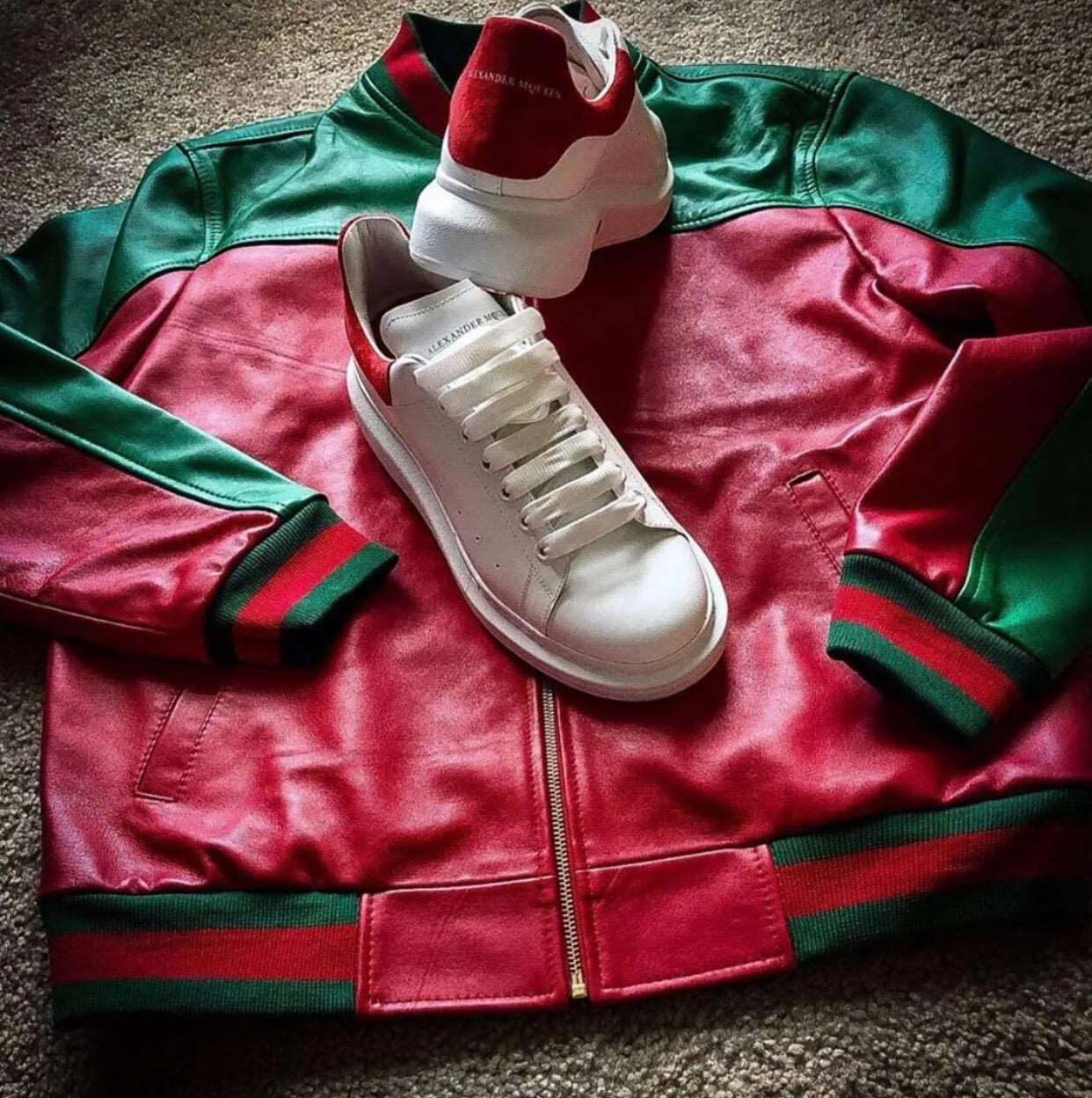Men's Custom Made Lambskin Leather Jacket with Yoked Design
