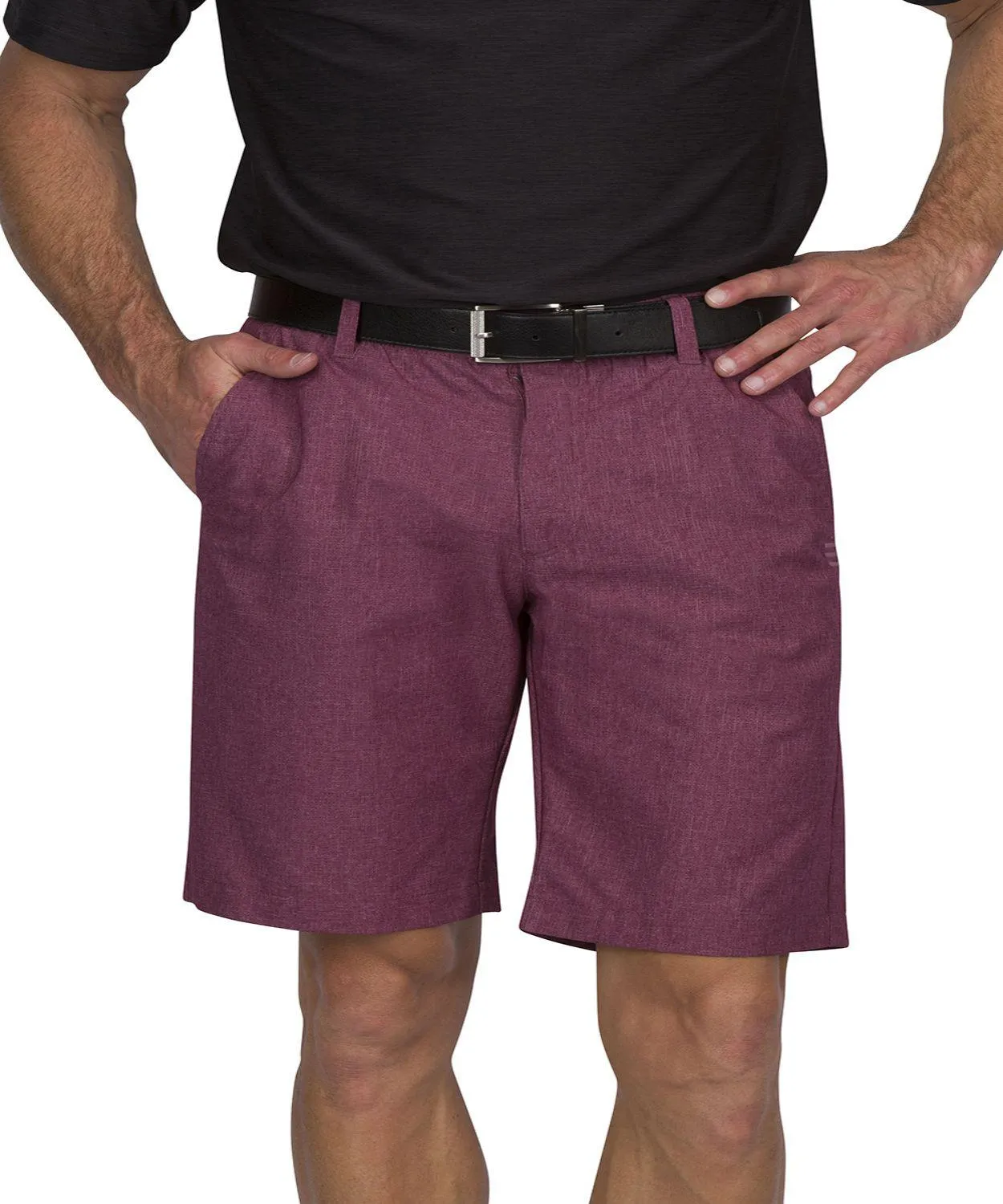Mens Dry Fit Golf Shorts - Quick Dry Casual Chinos w/Elastic Waist, 10" Inseam