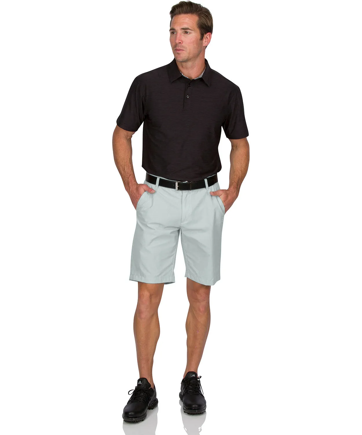 Mens Dry Fit Golf Shorts - Quick Dry Casual Chinos w/Elastic Waist, 10" Inseam