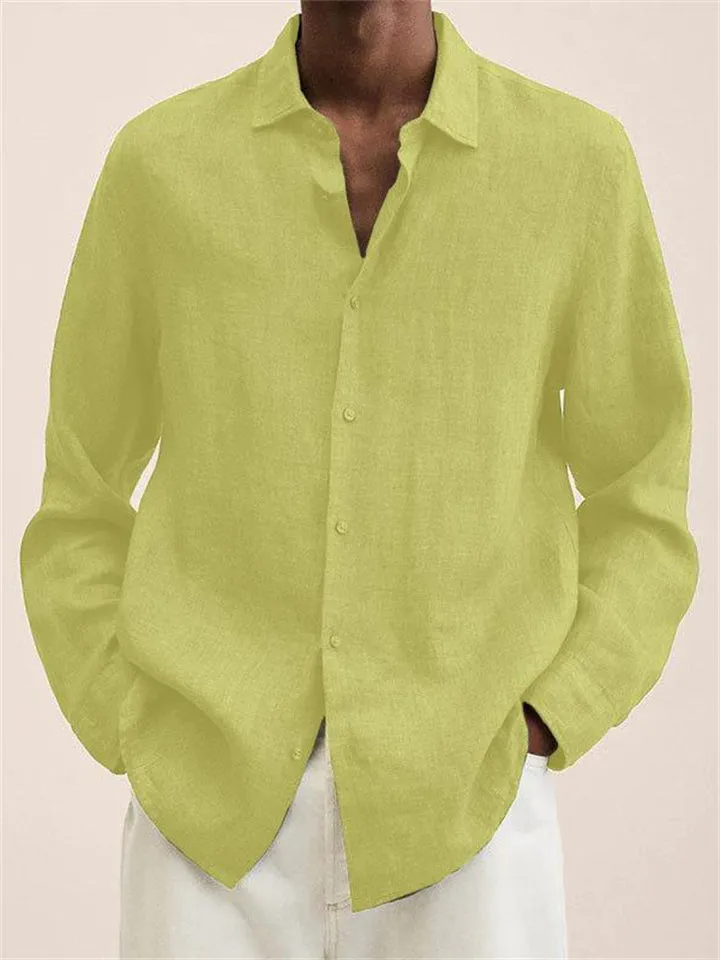 Mens Leisure Button Down Extra Soft Lapel Shirt for Summer
