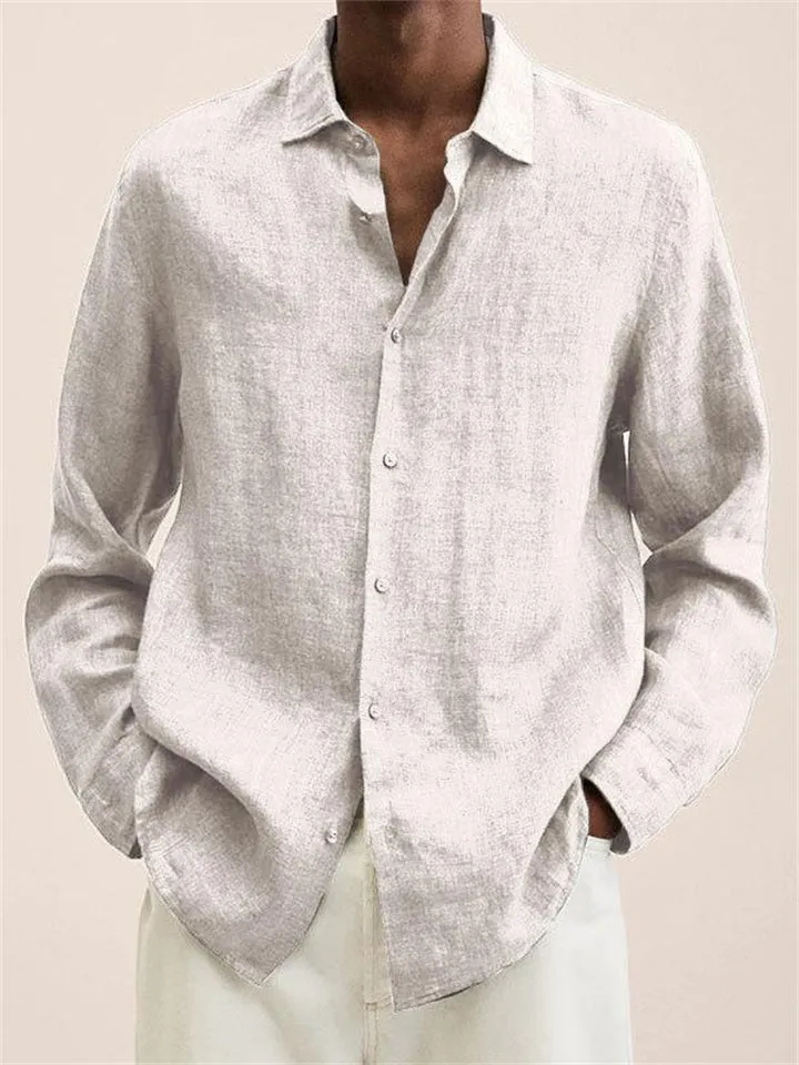 Mens Leisure Button Down Extra Soft Lapel Shirt for Summer
