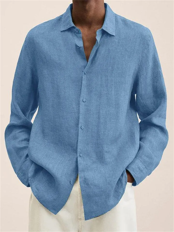 Mens Leisure Button Down Extra Soft Lapel Shirt for Summer