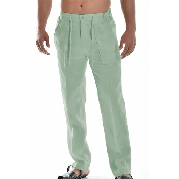 Men's Linen Casual Pants Relaxed Fit