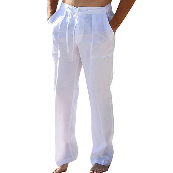 Men's Linen Casual Pants Relaxed Fit
