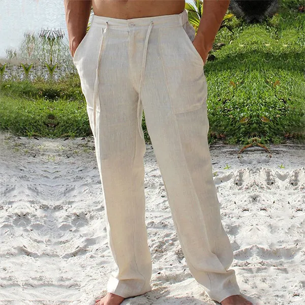 Men's Linen Casual Pants Relaxed Fit