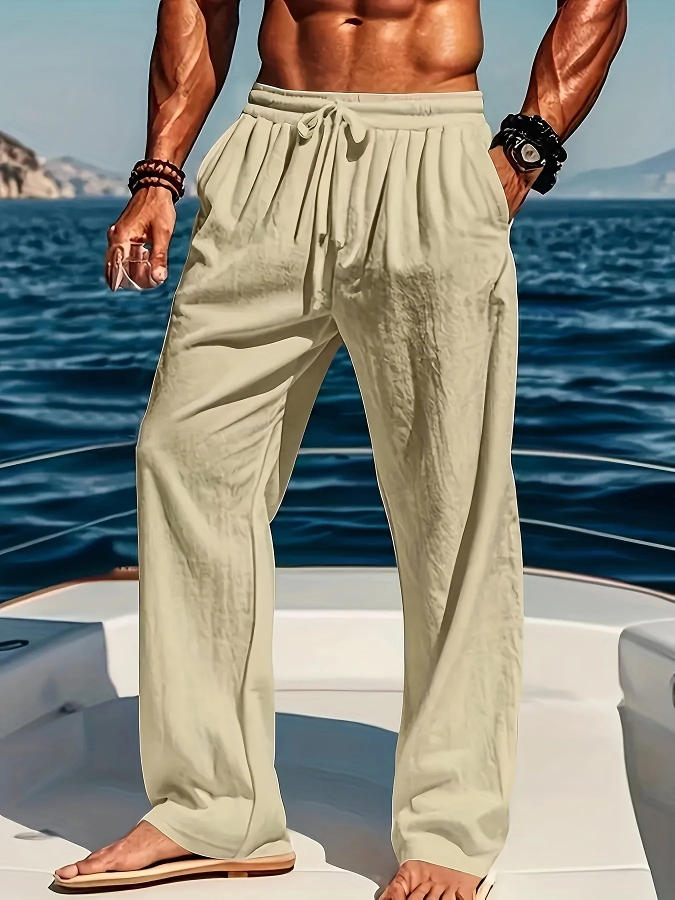Men's Linen Trousers | Lightweight Breathable