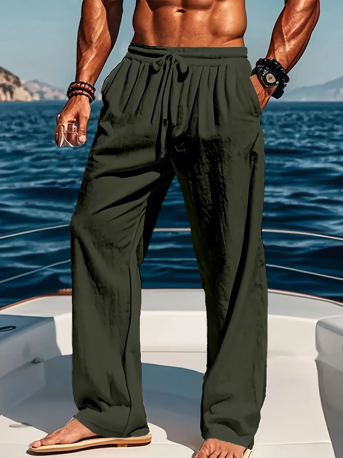 Men's Linen Trousers | Lightweight Breathable