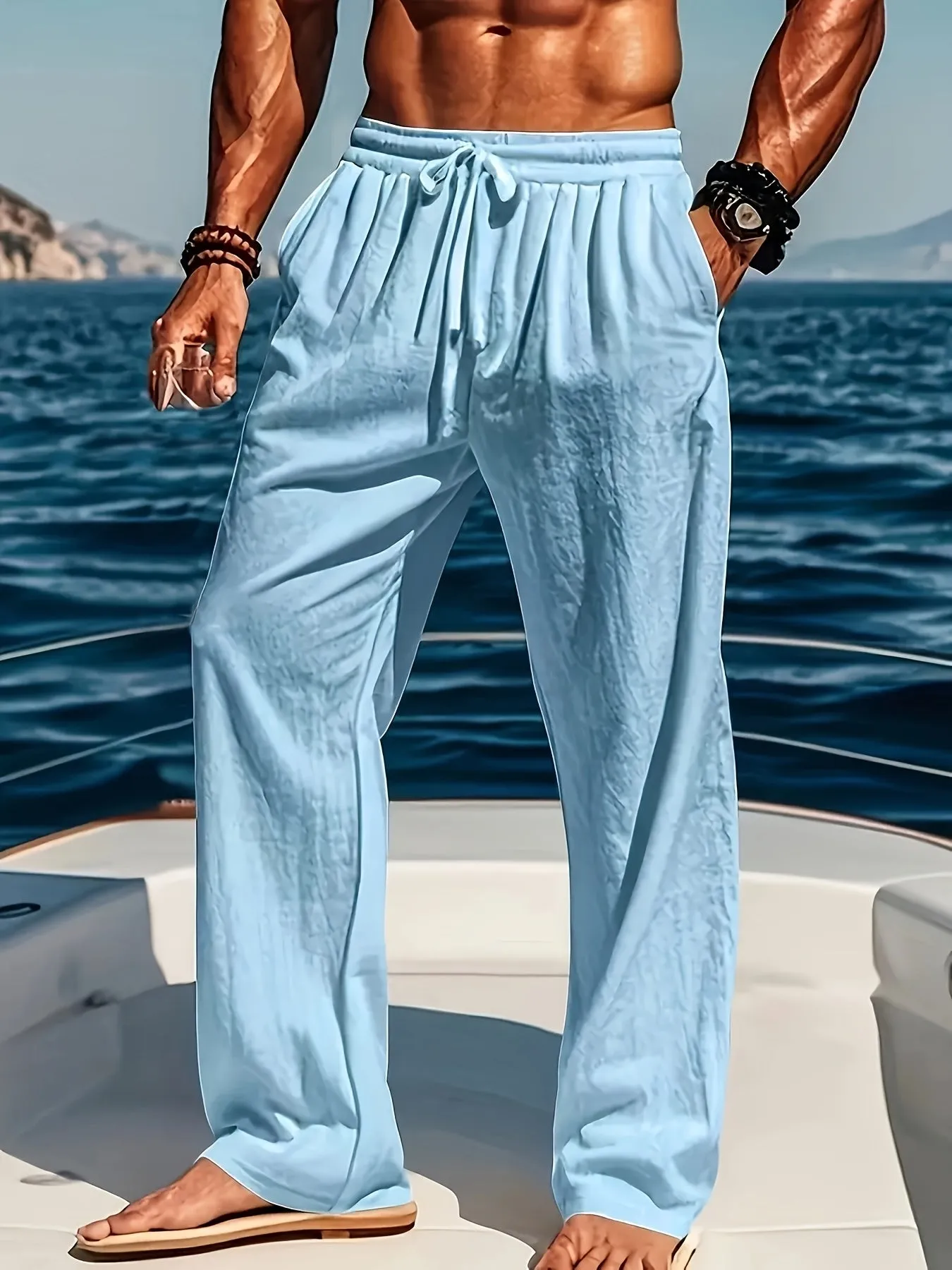 Men's Linen Trousers | Lightweight Breathable