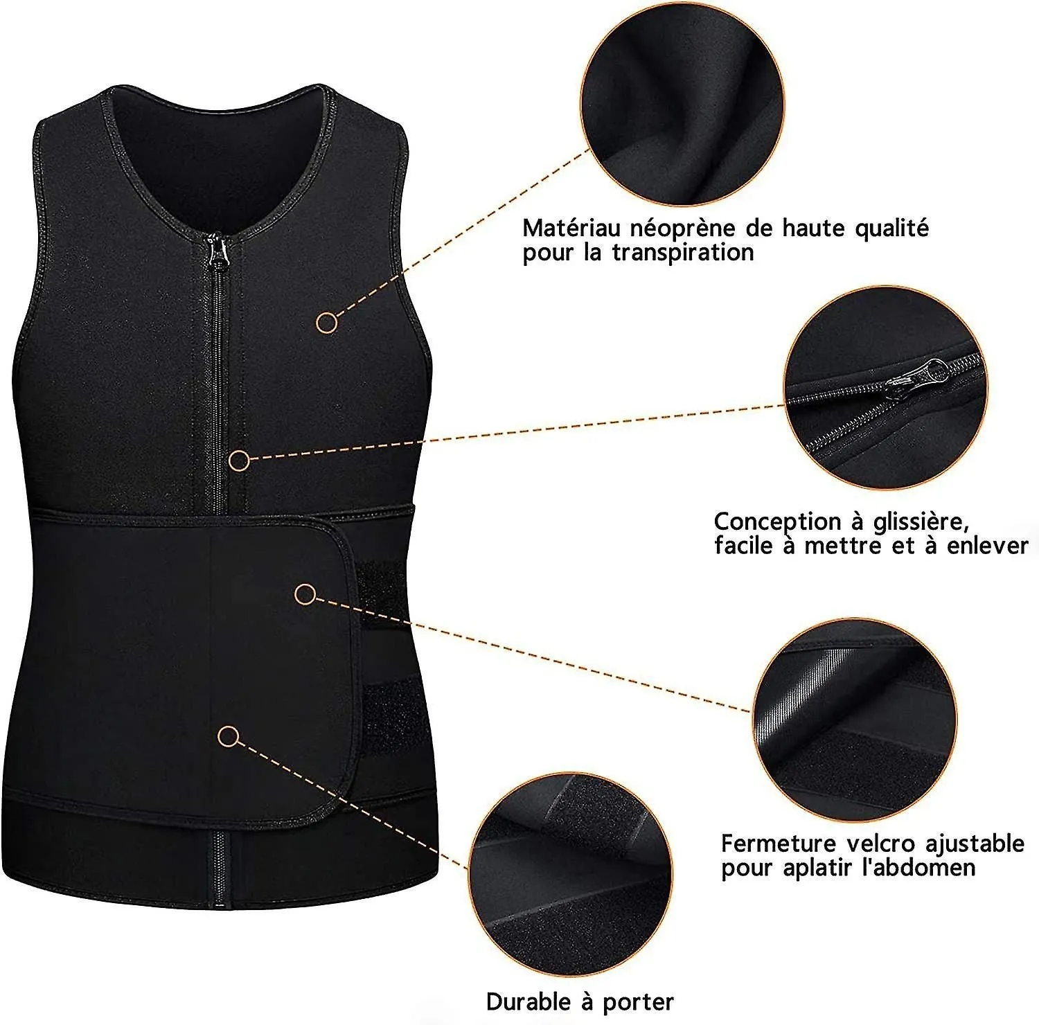 Men's Neoprene Sauna Sweat Vest - Slimming Sweat Belt for Fitness and Sports