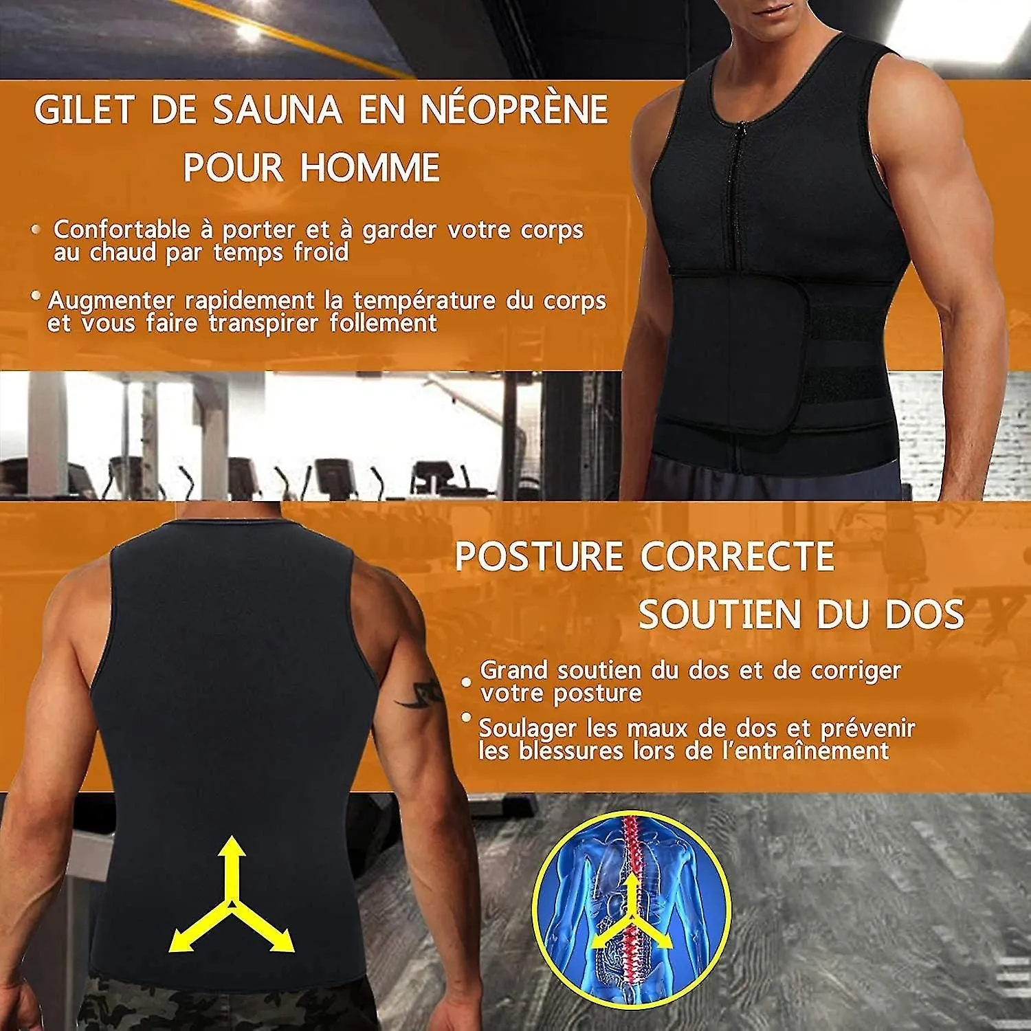 Men's Neoprene Sauna Sweat Vest - Slimming Sweat Belt for Fitness and Sports