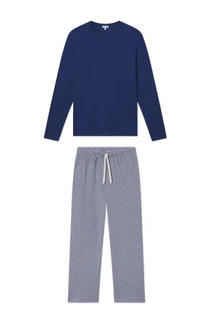 Men's Pima Sleep Long-Long Set in True Navy