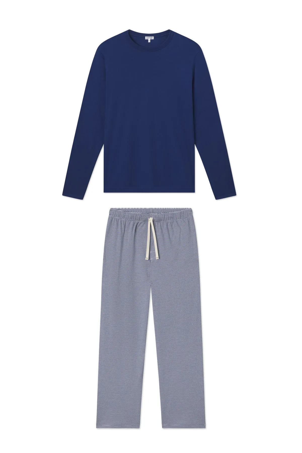 Men's Pima Sleep Long-Long Set in True Navy