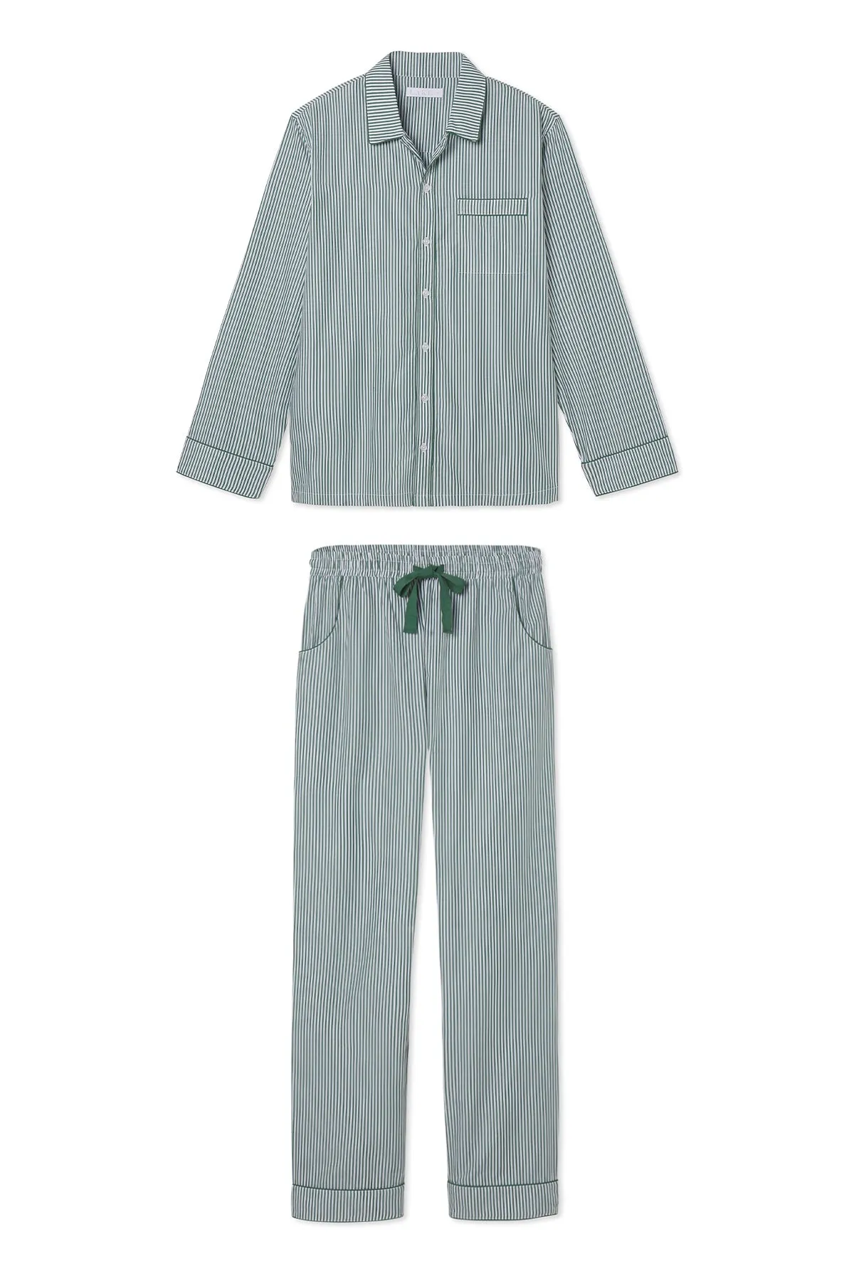 Men's Poplin Pajama Set in Evergreen