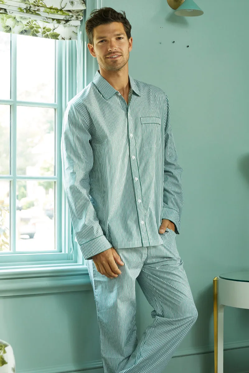 Men's Poplin Pajama Set in Evergreen