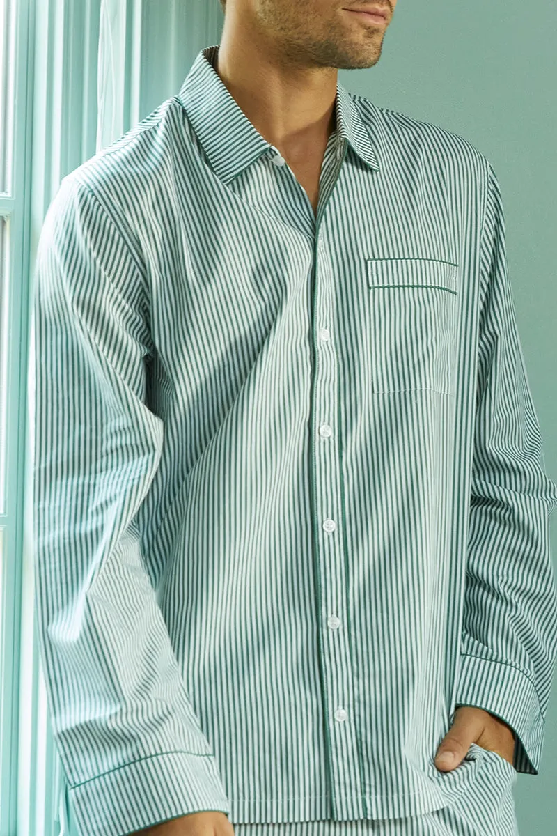 Men's Poplin Pajama Set in Evergreen