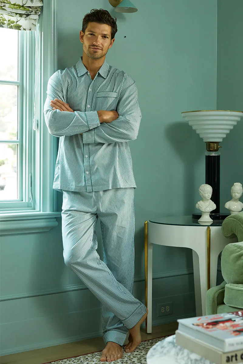 Men's Poplin Pajama Set in Evergreen