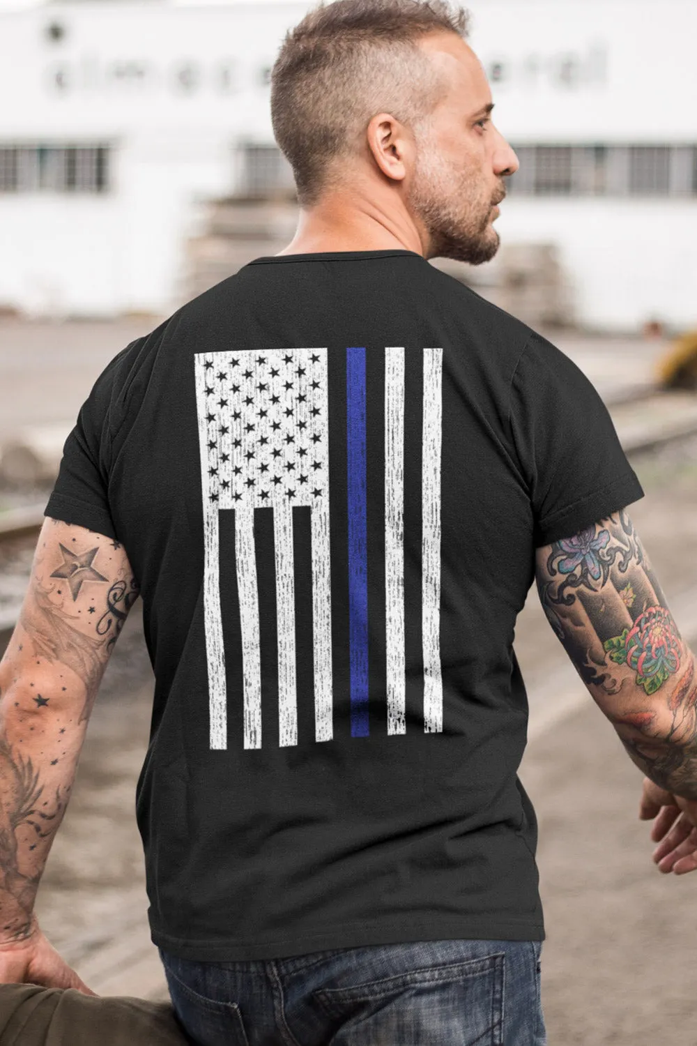 Men's Premium T-Shirt - Thin Blue Line (Made In The USA)