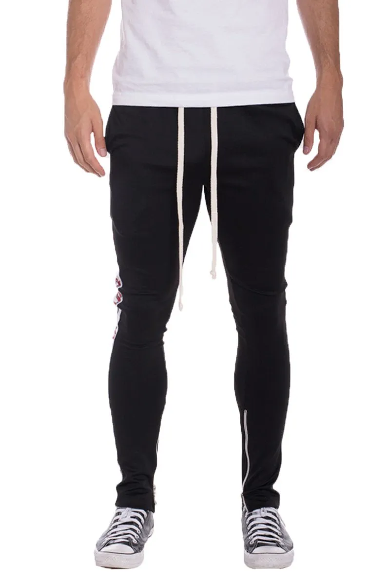 Men's Red Snake Panel Joggers- Black