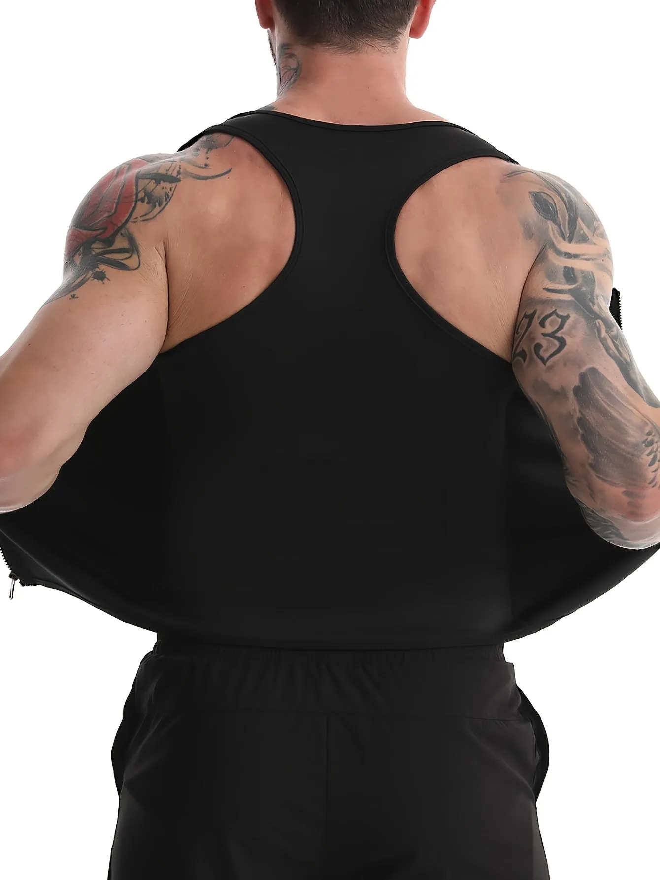 Men's Slim Fit Sweat Vest Tank Top Shirt - Shirts for Sports and Fitness - Zip-Up Body Shaping Workout Apparel for Gym, Running, and Sauna Training with Moisture-Wicking Fabric and Breathable Design