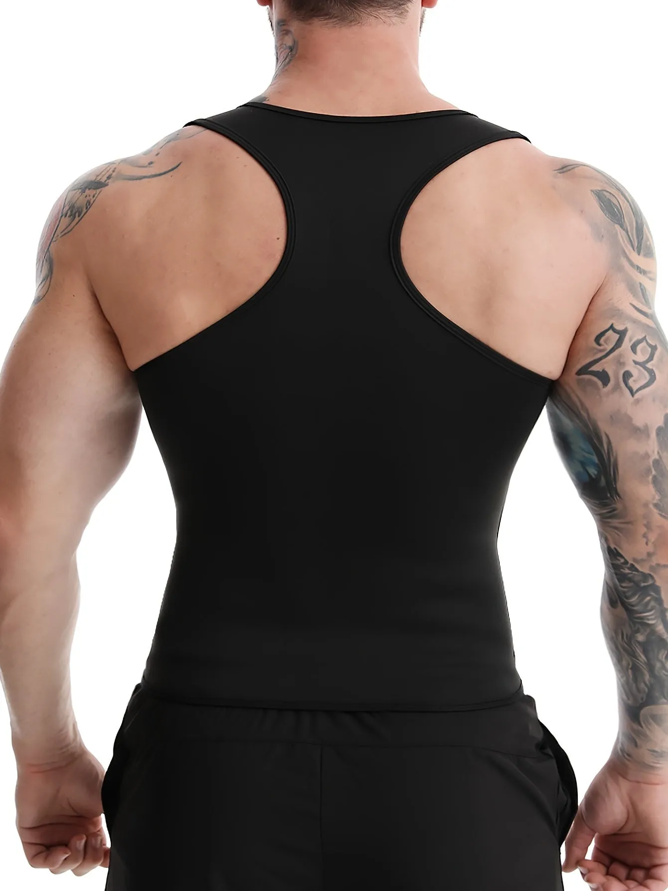 Men's Slim Fit Sweat Vest Tank Top Shirt - Shirts for Sports and Fitness - Zip-Up Body Shaping Workout Apparel for Gym, Running, and Sauna Training with Moisture-Wicking Fabric and Breathable Design