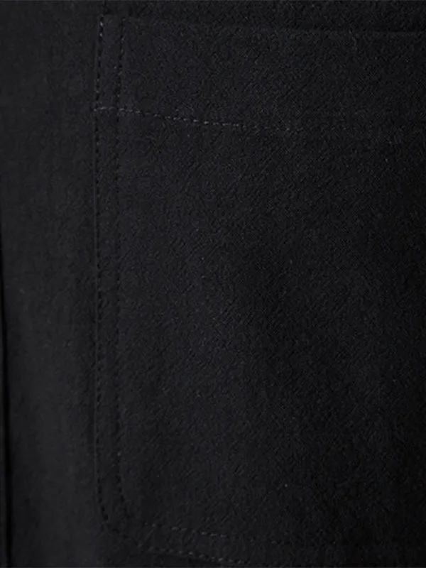 Men's Solid Color Cotton and Linen Button Cardigan Stand Collar Long Sleeve Shirt