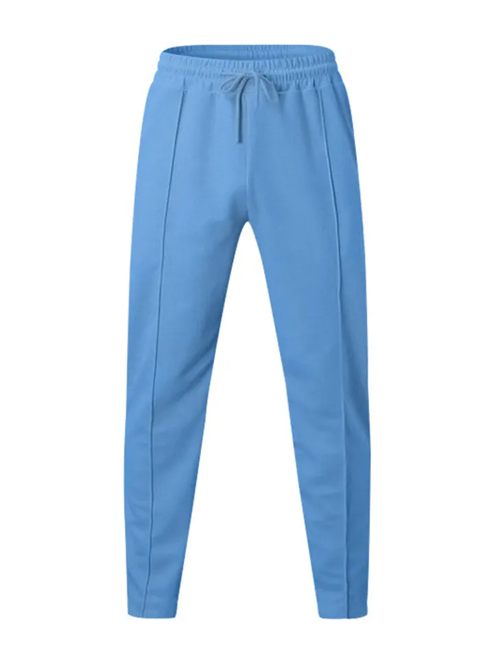 Men's Spring Solid Color Loose Drawstring Sweatpants