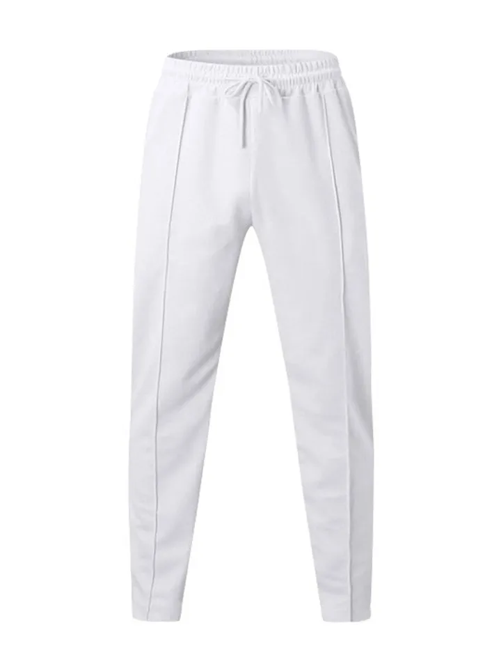 Men's Spring Solid Color Loose Drawstring Sweatpants