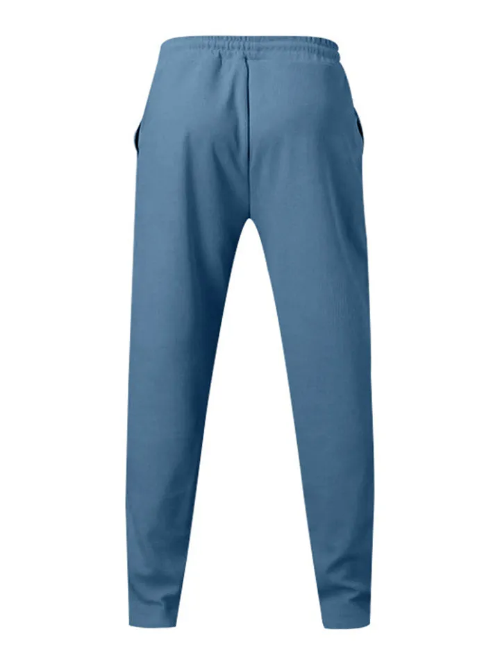 Men's Spring Solid Color Loose Drawstring Sweatpants