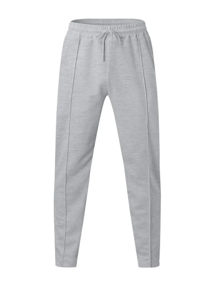 Men's Spring Solid Color Loose Drawstring Sweatpants