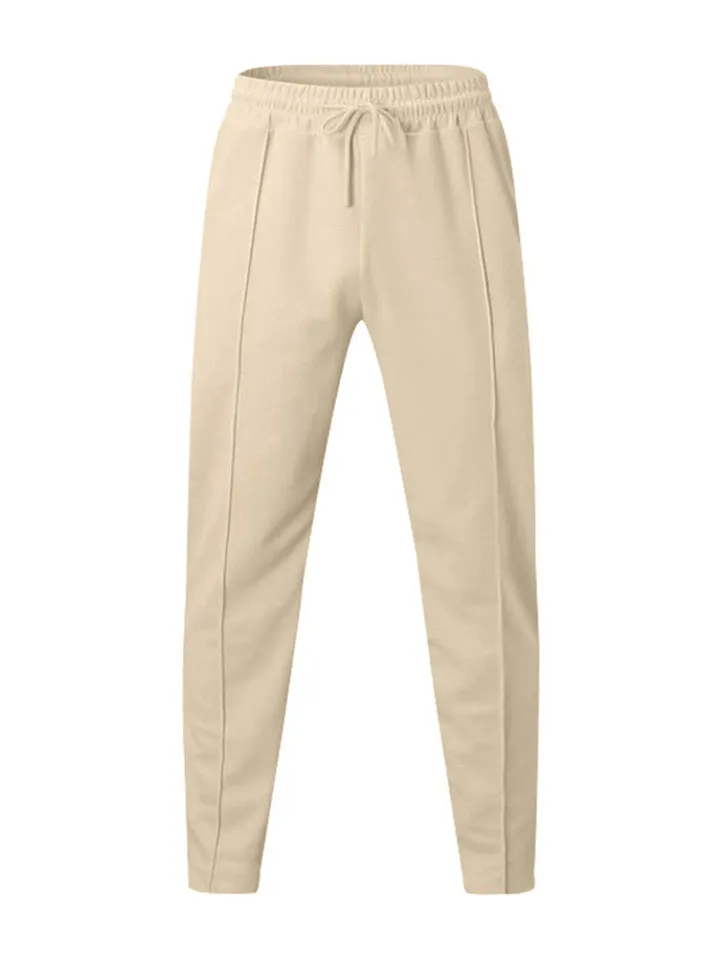 Men's Spring Solid Color Loose Drawstring Sweatpants