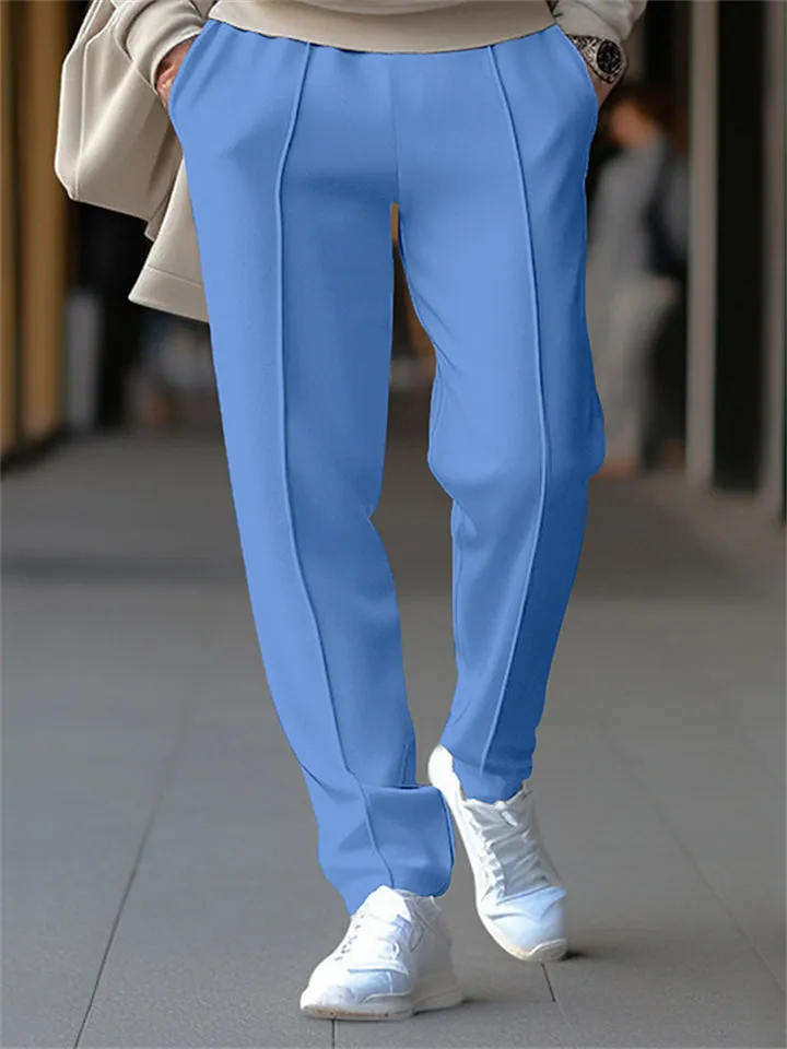 Men's Spring Solid Color Loose Drawstring Sweatpants