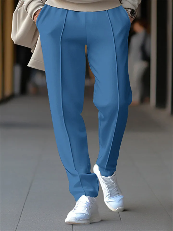 Men's Spring Solid Color Loose Drawstring Sweatpants