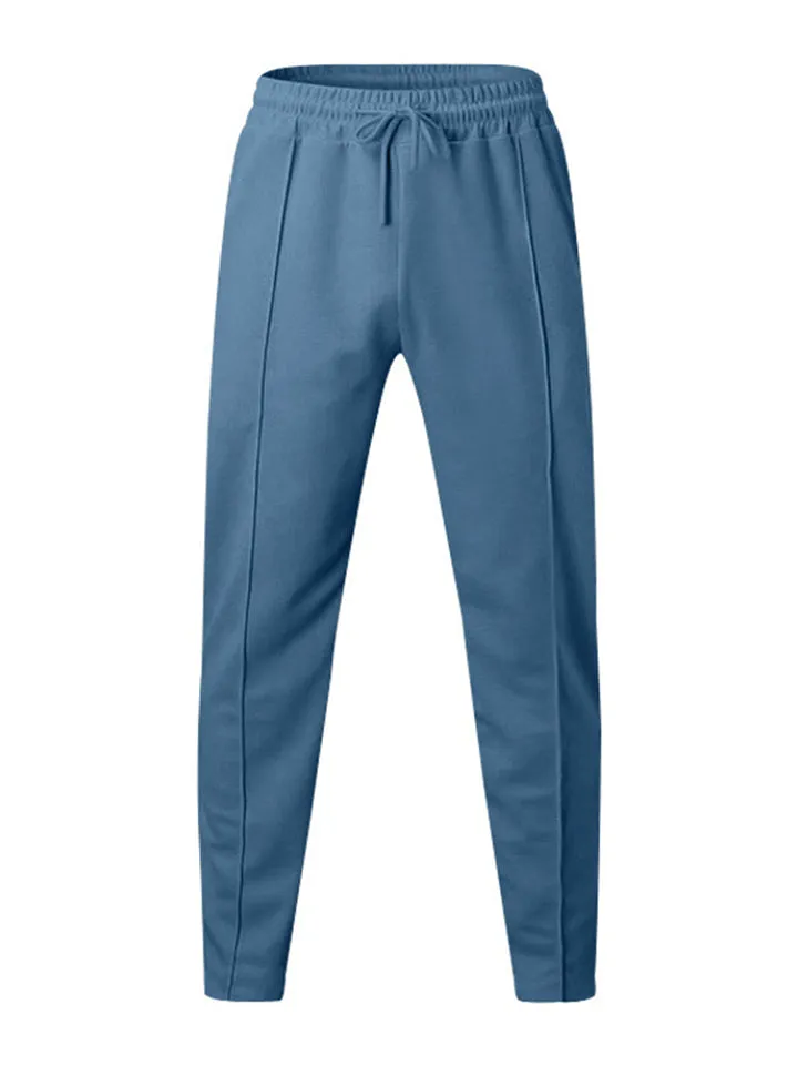 Men's Spring Solid Color Loose Drawstring Sweatpants