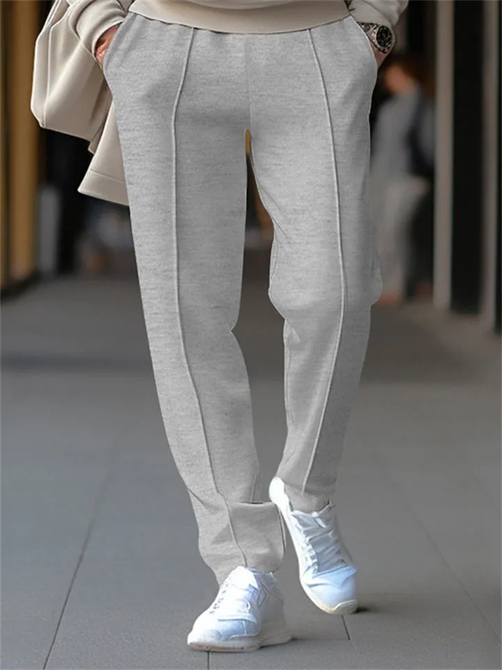 Men's Spring Solid Color Loose Drawstring Sweatpants