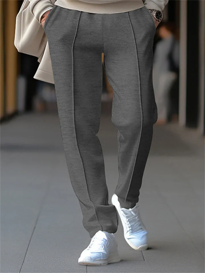 Men's Spring Solid Color Loose Drawstring Sweatpants