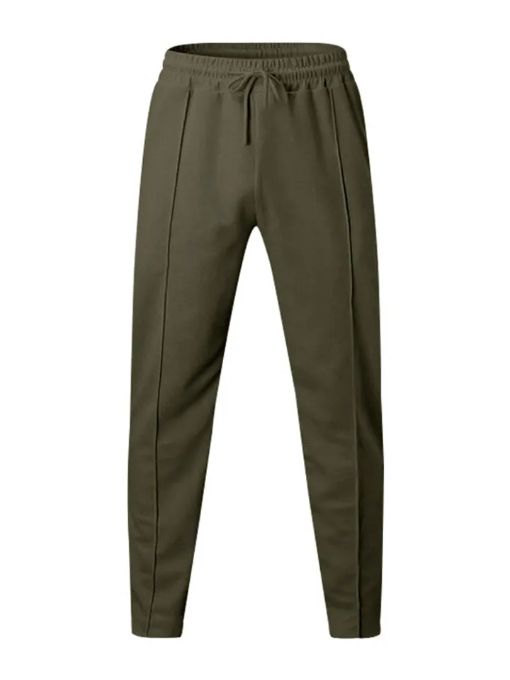 Men's Spring Solid Color Loose Drawstring Sweatpants