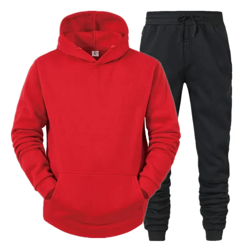 Men's Trendy Fleece Hoodie And Jogger Set - SF2065
