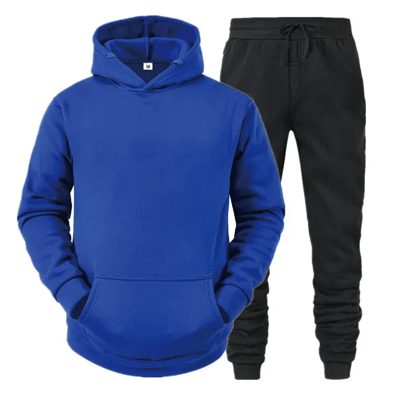 Men's Trendy Fleece Hoodie And Jogger Set - SF2065